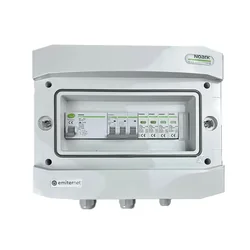 Aansluiting PV-schakelbordAC hermetisch IP65 EMITER met AC-overspanningsafleider Noark-type 2, 25A 3-F, RCD-type A 40A/300mA