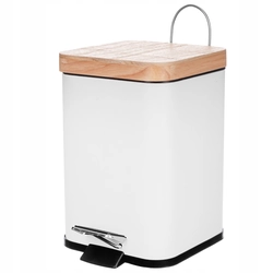 Elegant waste bin with a bamboo lid