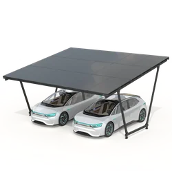 Abri de voiture avec panneaux photovoltaïques - Modèle 02 (2 places)