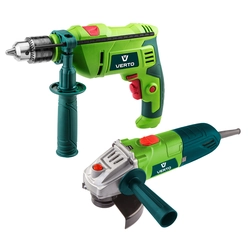 Power tool set: hammer drill 500W + angle grinder 500W, suitcase