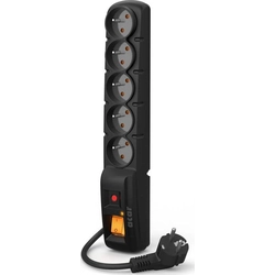 Acar F5 PRO surge protection power strip 5 sockets 5 m black (W0094)