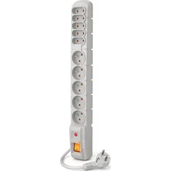 Acar power strip S10 prepäťová ochrana 10 zásuvky 5 m šedá (W0133)