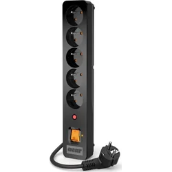 Acar power strip X5 prepäťová ochrana 5 zásuvky 1.5 m čierna (W0179)