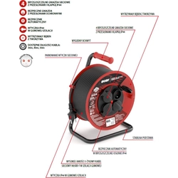 Acar Przedłużacz bębnowy Acar M01904 50m črni