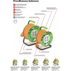 Acar Przedłużacz bębnowy M01803 50m pomarańczowy