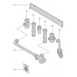Accessorio di installazione con attacchi idraulici per caldaie Viessmann Vitodens 200-W, senza croce