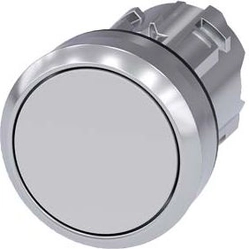 Accionamiento de botón Siemens 22mm blanco con retorno por resorte metálico IP69k Sirius ACT (3SU1050-0AB60-0AA0)