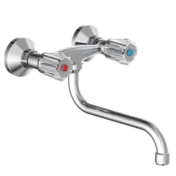 SCHÜTTE Wall-mounted BRILLANT faucet with 2 taps and mixer, chrome