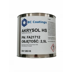 Acrylic paint Akchem Akrysol HS semi-gloss black 9005 RAL 2.5l