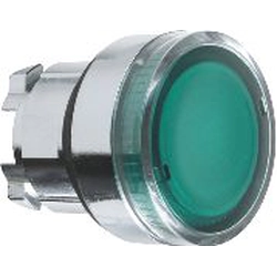 Acționare cu buton verde Schneider Electric cu iluminare de fundal și autoretur (ZB4BW33)
