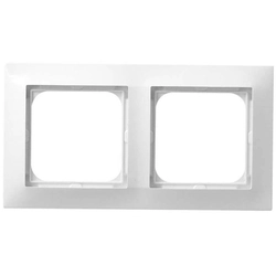 Cover frame for domestic switching devices Ospel R-2Y/00 IMPRESJA White Plastic