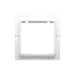 Adaptador (adaptador) para acessórios padrão 45 ×45 milímetros.Fixação na caixa com clipes e parafusos, branco