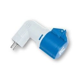 Adapter met ingang uni-schuko-stekker 16A/3P/230V uitgang CEE-aansluiting 16A 230V IP44