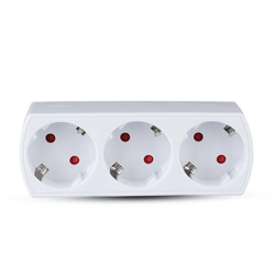 Adaptor cu contact de împământare - IP20 - 3 Căi