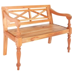 Batavia bench, 98cm, mahogany, light brown