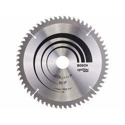 Bosch circular saw blade 216 x 30 mm | number of teeth: 60 db | cutting width: 2 mm