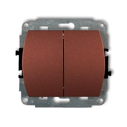 Mechanism of a roller shutter switch (two buttons without pictograms) brown metallic KARLIK TREND 9WP-8.1