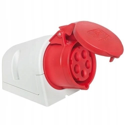 CEE socket outlet Pce 125-6 Surface mounted (plaster) 400 V (50+60 Hz) red Red IP44 Screwed terminal