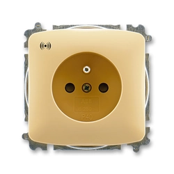 Screwless socket with surge protection, CSN 5589A-A02357 D, ABB (ABB, Tango, beige)