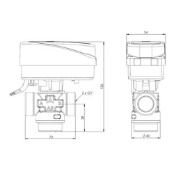 AFRISO 3-drogowy válvula de zona AZV643 DN20 G1" KVS 8 M3/H