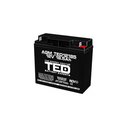 AGM VRLA-akku 12V 18,5A mitat 181mm x 76mm x h 167mm F3 TED Battery Expert Holland TED002778 (2)