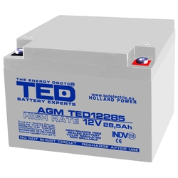 AGM VRLA akku 12V 28,5A Korkea korko 165mm x 175mm xh 126mm MM M5 TED Battery Expert Holland TED003447 (1)