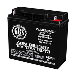 AGM VRLA batteri 12V 17A storlek 181mm x 76mm xh 167mm F3 GBS (2)