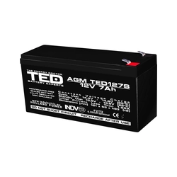 AGM VRLA batteri 12V 7Ah speciella mått 149mm x 49mm xh 95mm F2 TED batteriexpert Holland TED003195 (10)