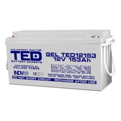 AGM VRLA battery 12V 153A GEL Deep Cycle 483mm x 170mm xh 240mm M8 TED Battery Expert Holland TED003515 (1)