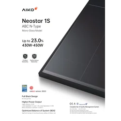 AIKO Neostar fotovoltaikus modul A445-MAH54Db 445W Teljes fekete