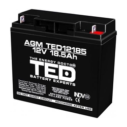 Aku AGM VRLA 12V 18,5A mõõdud 181mm x 76mm x h 167mm F3 TED Battery Expert Holland TED002778 (2)