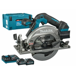 Акумуляторна циркулярна пила Makita HS012GD201 40 V | Полотно циркулярної пилки 165 мм x 20 мм | Макс. 57 мм | Карбонова безщітка | 2 x 2,5 Ач акумулятор + зарядний пристрій | в MakPac