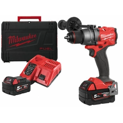 Акумуляторна дриль-шуруповерт Milwaukee M18FDD3-502X з патроном 18 V | 158 Нм | Карбонова безщітка | 2 x 5 Ач акумулятор + зарядний пристрій | У корпусі Heavy Duty