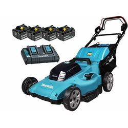 Акумулаторна самоходна косачка Makita DLM539PG4 2 x 18 V | 530 mm | 2,5 - 5 км/ч | 800 m² | Карбон без четки | 4 x 6 Ah батерия + зарядно