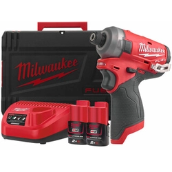 Акумуляторна ударна шуруповерт Milwaukee M12FQID-202X з тримачем насадок 12 V | 50 Нм | 1/4 біт | Карбонова безщітка | 2 x 2 Ач акумулятор + зарядний пристрій | У важкому випадку