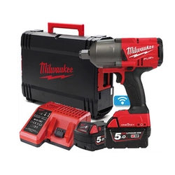 Акумуляторний ударний гайковерт Milwaukee M18 ONEFHIWF34-502X 18 V | 1627 Нм | 3/4 дюймів | Карбонова безщітка | 2 x 5 Ач акумулятор + зарядний пристрій | У важкому випадку