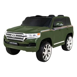 Akumulatoru automašīna Toyota Land Cruiser Green tālvadības pults EVA LED uzglabāšanas kaste MP3