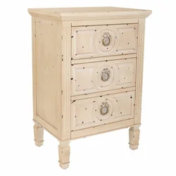 Alexandra House Living Bedside Table Beige 32 x 67 x 46 cm