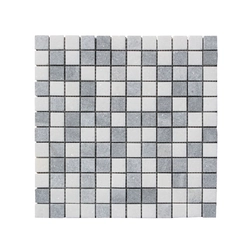 ALFIstyle Marble stone mosaic, Square white and grey,30 x 30 x 0,9 cm,NH207