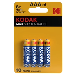 Αλκαλική μπαταρία KODAK MAX K3A-4 (LR3), blister=4 τεμ