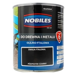Алкидна боя за дърво метал бетон Nobiles Ftalonal черен полугланц0,7 л