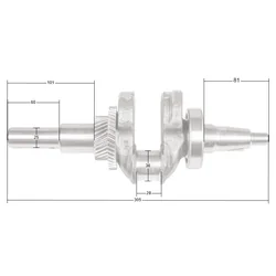 Alkūninis velenas Loncin G340F G340FD G390F G390FD LC188F ORIGINALI DALIS 130290067-0001