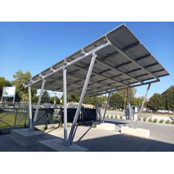 Aluminum carport for 15 panels, 2 workstations