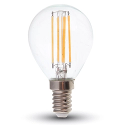 Ampoules LED - Golf E14 - IP20 - Transparentes - 6 Watts - 600 Lumens - 2700K - 2 Années