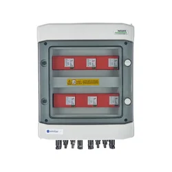 Aparamenta de CC, IP65 Descargadores de sobretensiones de CC Dehn 1000V tipo 1+2, 6x Cadena fotovoltaica, 6x MPPT