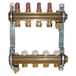 Apkures sistēmas kolektors Herz, 4 gredzeni, ar plūsmas regulatoriem