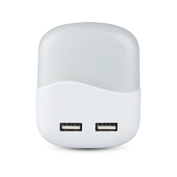 Apliques de pared LED cuadrados - Luces de noche - USB - Samsung - IP20 - Blanco - 0.4W - 10 Lúmenes - 3000K