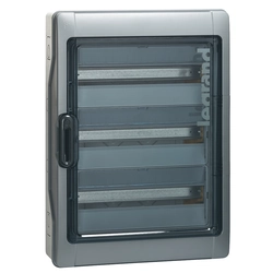 Appareillage hermétique 3x18 apparent Plexo3 PV pour installations photovoltaïques 1000V CC IP65-IK09 classe II 414037