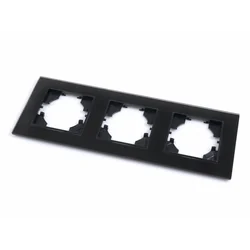APPIO Rámeček zásuvkový trojnásobný skleněný - černý