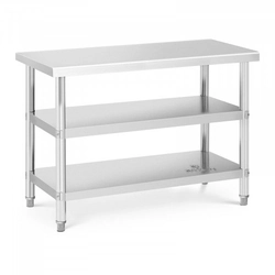 Arbeitstisch - 120 x 60 x 5 cm - 200 kg - 2 Regale - Royal Catering ROYAL CATERING 10012675 RCAT-120/60-PS3SH